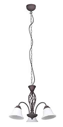 Trio Leuchten Pendelleuchte Rustica 101000324, Metall rostfarbig, Glas weiß matt, exklusiv 3x E14 Trio Leuchten Pendelleuchte Rustica 101000324, Metall rostfarbig, Glas weiß matt, exklusiv 3x E14 von Trio Leuchten