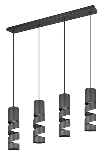 Trio Leuchten Pendelleuchte Stream 364000432, Metall Schwarz matt, exkl. 4x GU10 von Trio Leuchten