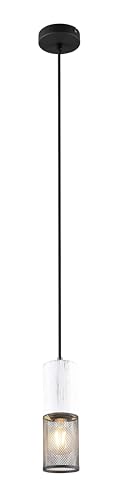 Trio Leuchten Pendelleuchte Tosh 34300134, Metall Schwarz matt, Holz Weiß, exkl. 1x E27 von Trio Leuchten