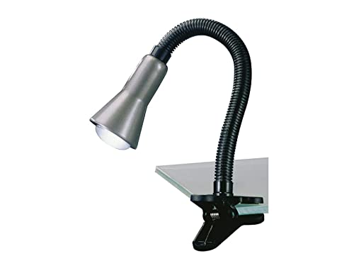 Trio Leuchten Klemmleuchte Felxo 5028010-47, Metall/Kunststoff schwarz/stahlfarbig, exkl. 1x E14, Lesarm flexibel von Trio Leuchten