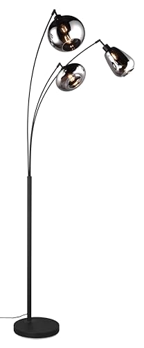 Trio Leuchten Stehleuchte Lumina 417000332, Metall Schwarz matt, Glas chrom bedampft, exkl. 3x E14 von Trio Leuchten