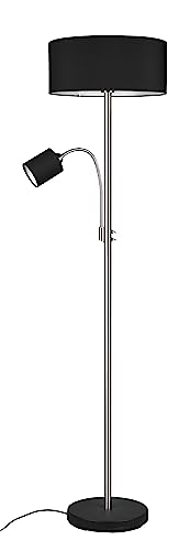 Trio Leuchten Stehleuchte Motel 416900207, Metall Nickel matt, Schirm Stoff schwarz, exkl. 1x E27 + 1x E14 Trio Leuchten Stehleuchte Motel 416900207, Metall Nickel matt, Schirm Stoff schwarz, exkl. 1x E27 + 1x E14 von TRIO LIGHTING FOR YOU