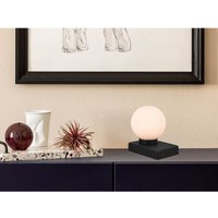 Trio Leuchten - Tischlampe davi ii Glaskugel Weiß Sockel Schwarz - Touchfunktion, Höhe 15cm von Trio Leuchten