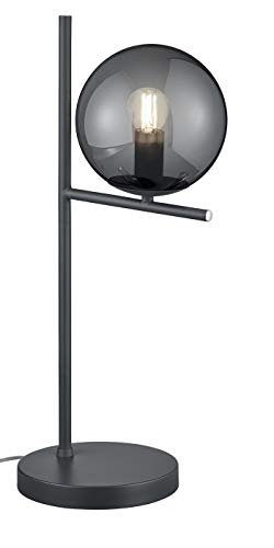 Trio Leuchten Tischleuchte Pure 502000142, Metall Anthrazit, Glas rauchfarbig, exkl. 1x E14 von TRIO LIGHTING FOR YOU