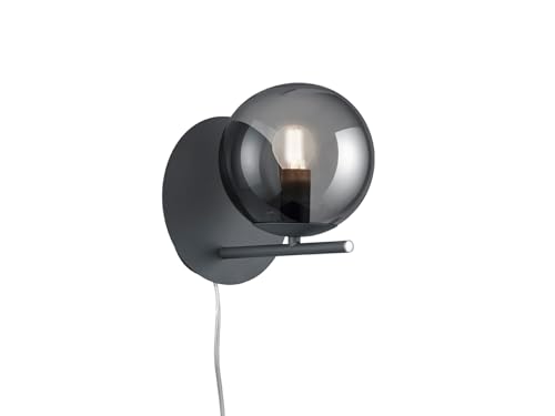 Trio Leuchten Wandleuchte Pure 202000142, Metall Anthrazit, Glas rauchfarbig, exkl. 1x E14 von TRIO LIGHTING FOR YOU