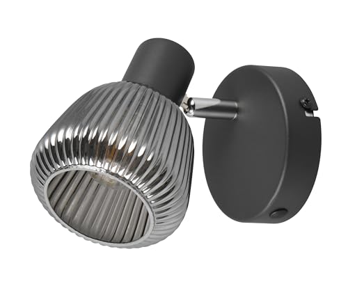 Trio Leuchten Wandspot Tarifa 862800132, Metall Schwarz matt, Glas Chrom bedampft, exkl. 1x E14 von Trio Leuchten