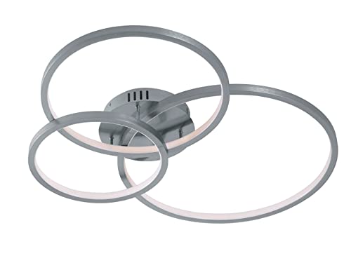 Trio Leuchten WiZ LED Deckenleuchte Aaron 652710307, 36 Watt RGBW LED mit 16 Mio. Farben + 64.000 Weißtöne + 18 LichtSzenen, Steuerung über App + Sprachsteuerung + Fernbedienung + Wandschalter von Trio Leuchten