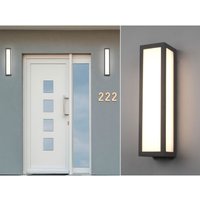 Trio Leuchten - led Außenwandleuchte eckig 2er Set in Anthrazit, Höhe 36cm, IP54 von Trio Leuchten