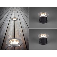 Trio Leuchten - led Bodeneinbauspot rund 2er Set Edelstahl Ø16cm IP65 Bodenstrahler für Einfahrt von Trio Leuchten