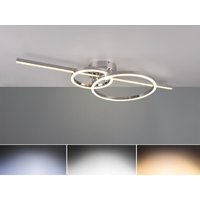 Trio Leuchten - led Deckenleuchte montilla Silber Chrom Fernbedienung dimmbar, Breite 100cm von Trio Leuchten