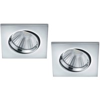 Trio Leuchten - led Einbaustrahler Decke 2er Set eckig schwenkbar dimmbar Chrom glänzend 5,5W von Trio Leuchten