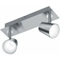 Trio Leuchten - led Wandstrahler narcos 2-flammig mit Schalter, Metall Silber, Breite 28cm von Trio Leuchten