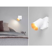 Wandstrahler sharp Weiß Gold mit Schalter, Breite 10cm von Trio Leuchten