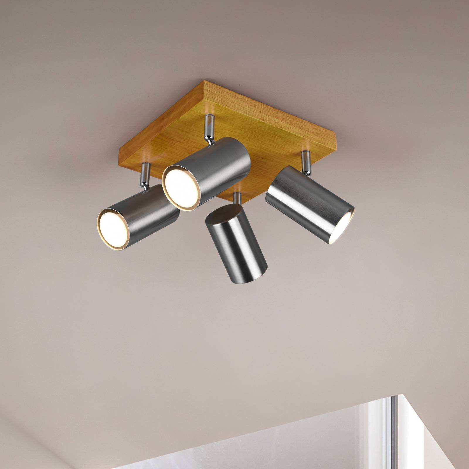 Deckenstrahler Marley, nickel matt, 4-flammig von Trio Lighting