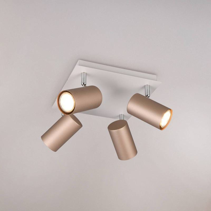 Deckenstrahler Marley braun/hellgrau 24 x 24 cm 4-flg Metall von Trio Lighting