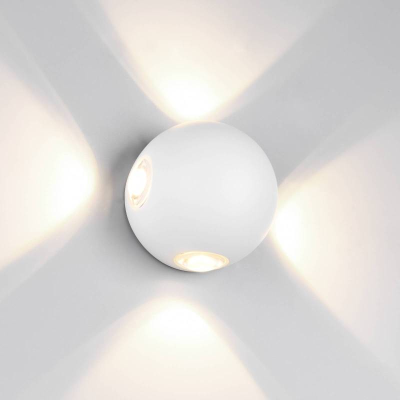 LED-Außenwandleuchte Avisio, weiß matt, 4-flammig, halbrund von Trio Lighting