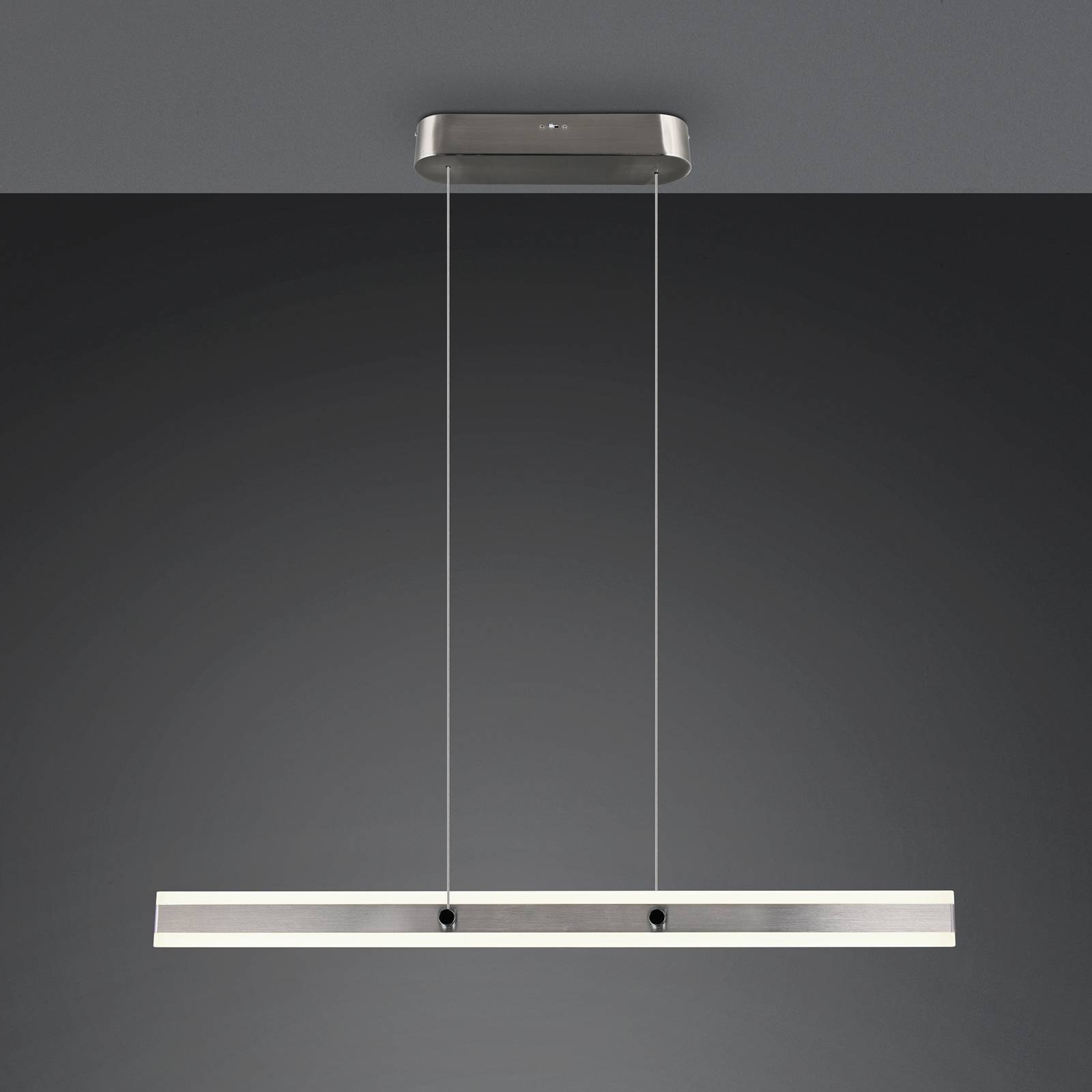LED-Hängelampe Arcola, nickelfarben, Länge 115 cm CCT 2-flg. LED-Hängelampe Arcola, nickelfarben, Länge 115 cm CCT 2-flg. von Trio Lighting