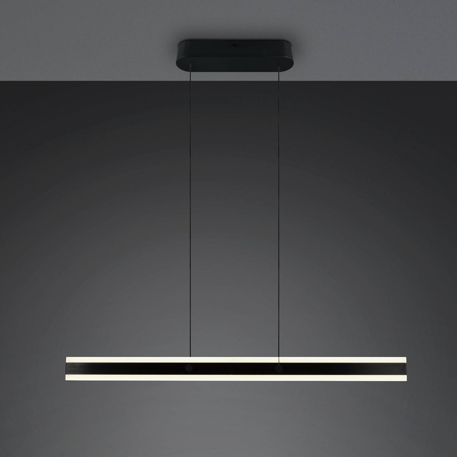 LED-Hängelampe Arcola, schwarz, Länge 115 cm, CCT, 2-flg. LED-Hängelampe Arcola, schwarz, Länge 115 cm, CCT, 2-flg. von Trio Lighting