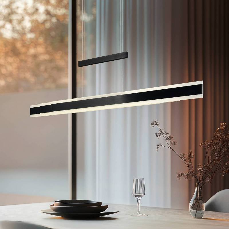 LED-Hängelampe Arcola schwarz, Länge 152 cm Touchdimmer, CCT LED-Hängelampe Arcola schwarz, Länge 152 cm Touchdimmer, CCT von Trio Lighting