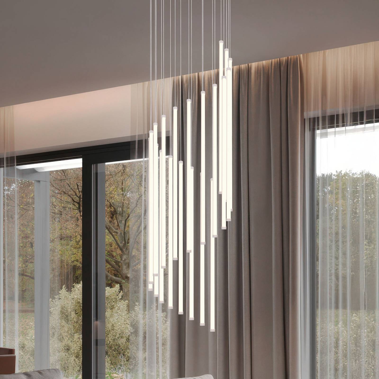 LED-Hängelampe Baxter, hellgrau, Ø 37 cm, Metall CCT dimmbar LED-Hängelampe Baxter, hellgrau, Ø 37 cm, Metall CCT dimmbar von Trio Lighting