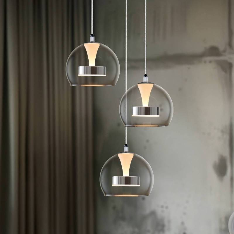 LED-Hängelampe Flynt, Ø 42 cm chromfarben, Metall CCT 3-flg. LED-Hängelampe Flynt, Ø 42 cm chromfarben, Metall CCT 3-flg. von Trio Lighting