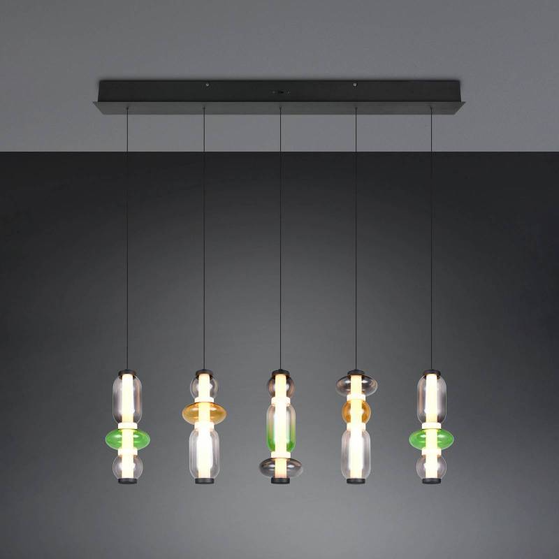LED-Hängelampe Minerva, Länge 100 cm, bunt, Glas, CCT Dimmer LED-Hängelampe Minerva, Länge 100 cm, bunt, Glas, CCT Dimmer von Trio Lighting