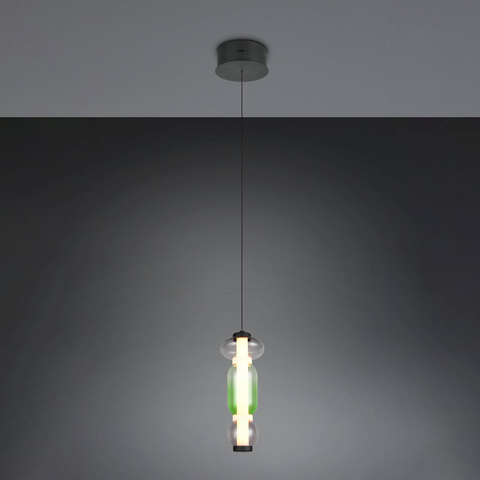 LED-Hängelampe Minerva, Ø 15 cm, bunt, Glas, CCT, Dimmer LED-Hängelampe Minerva, Ø 15 cm, bunt, Glas, CCT, Dimmer von Trio Lighting