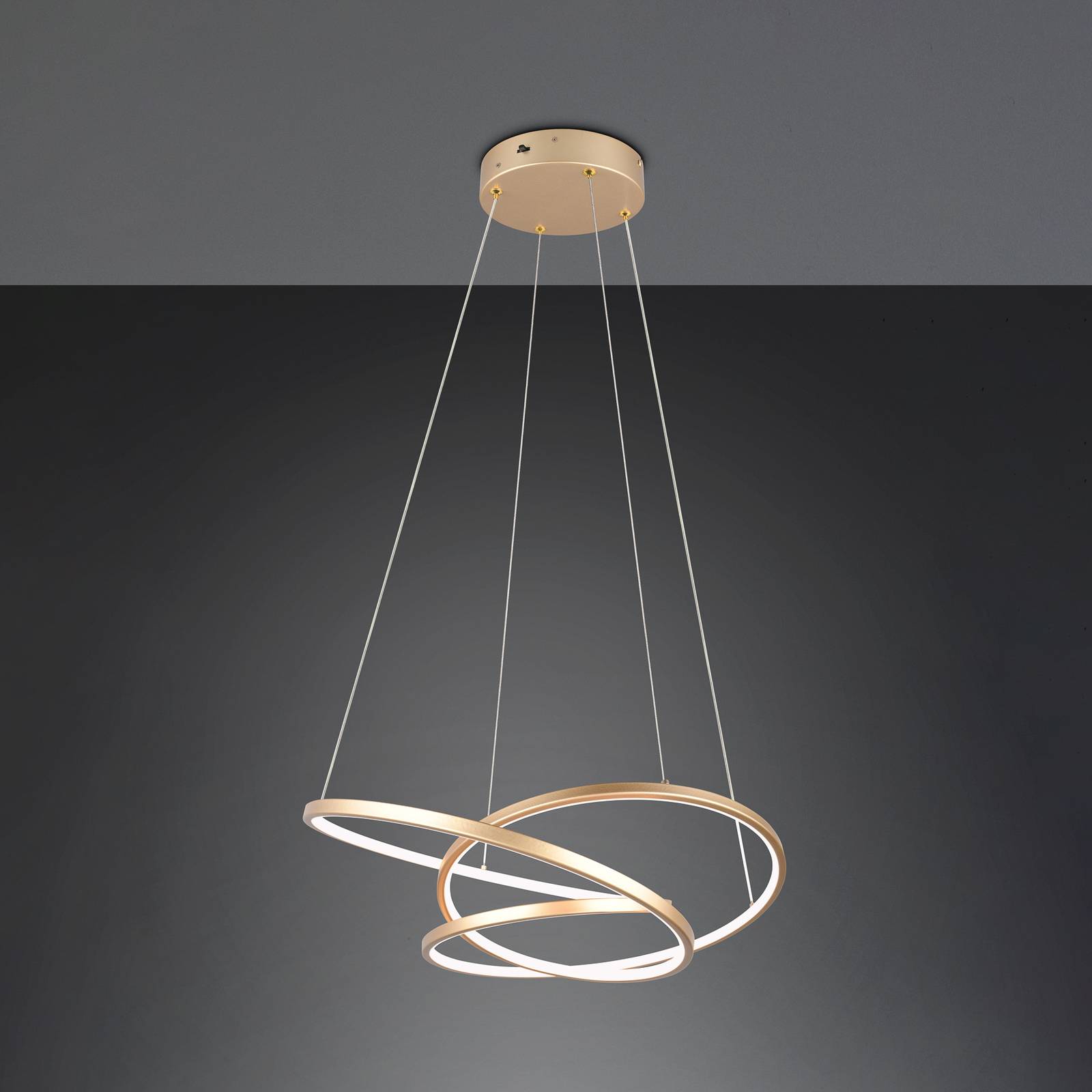 LED-Hängeleuchte Darvin Länge 64 cm, goldfarben, Metall, CCT LED-Hängeleuchte Darvin Länge 64 cm, goldfarben, Metall, CCT von Trio Lighting