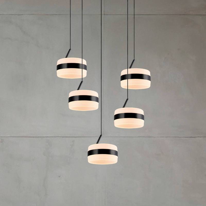 LED-Pendellampe Dios, schwarz, Ø 45 cm, CCT, 5-flg. von Trio Lighting