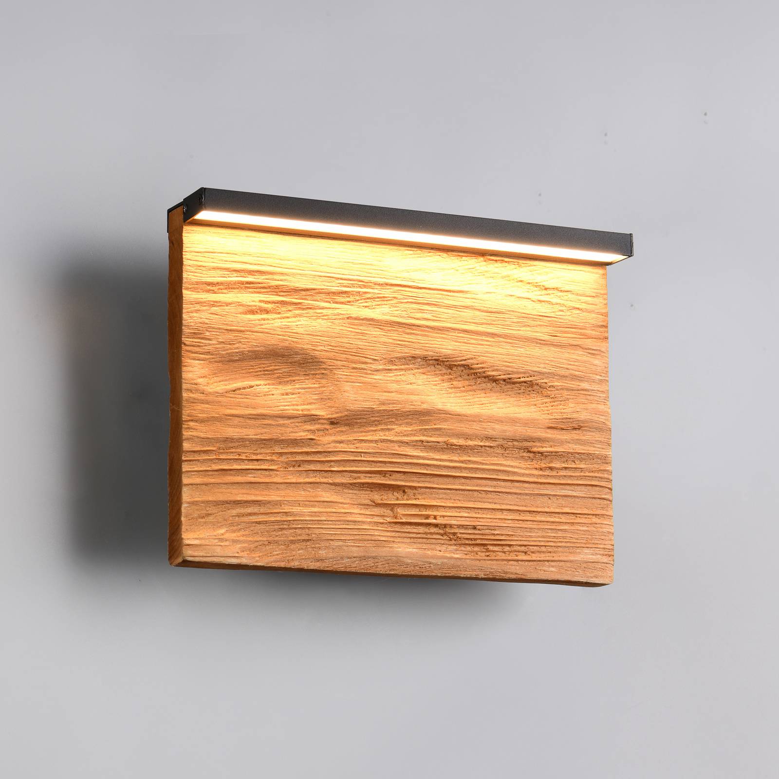 LED-Wandlampe Kalea, Breite 20 cm, holzfarben, Holz von Trio Lighting