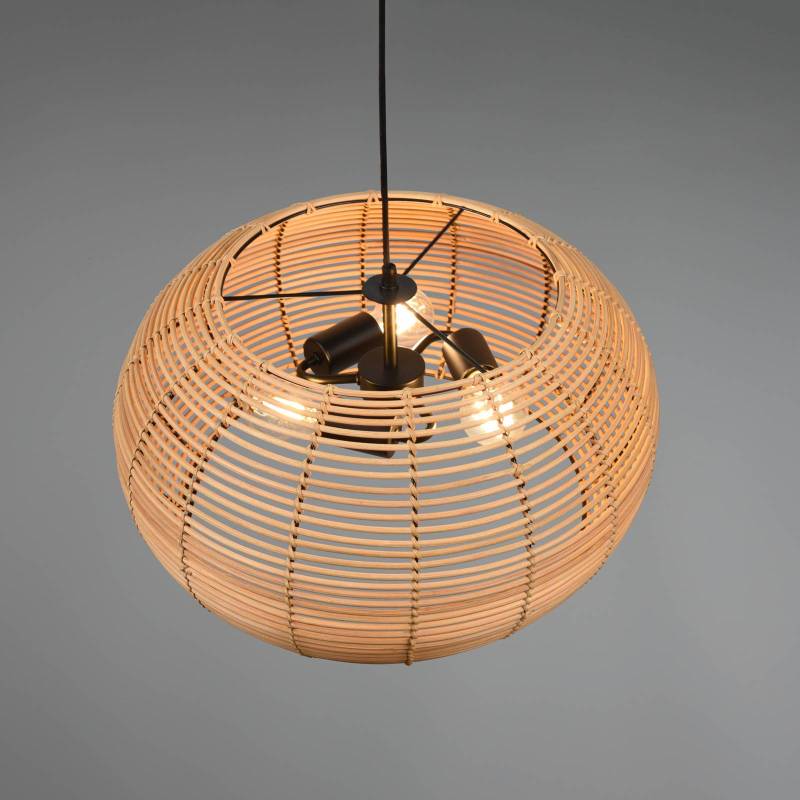 Pendelleuchte Inga mit Rattanschirm Ø 50 cm von Trio Lighting