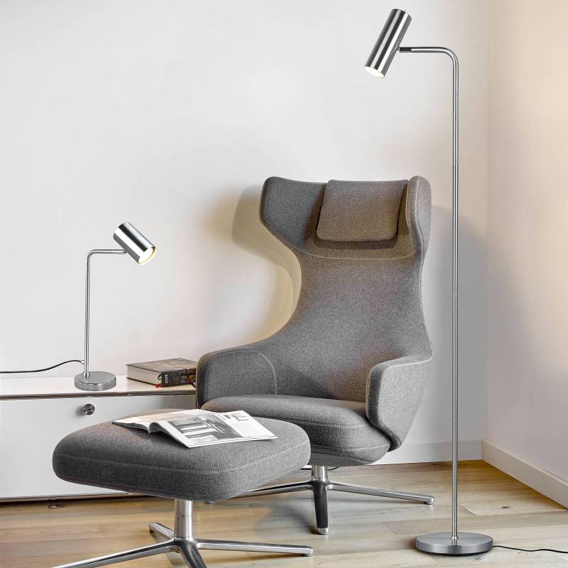 Stehleuchte Marley, nickel, Höhe 151 cm, Metall von Trio Lighting