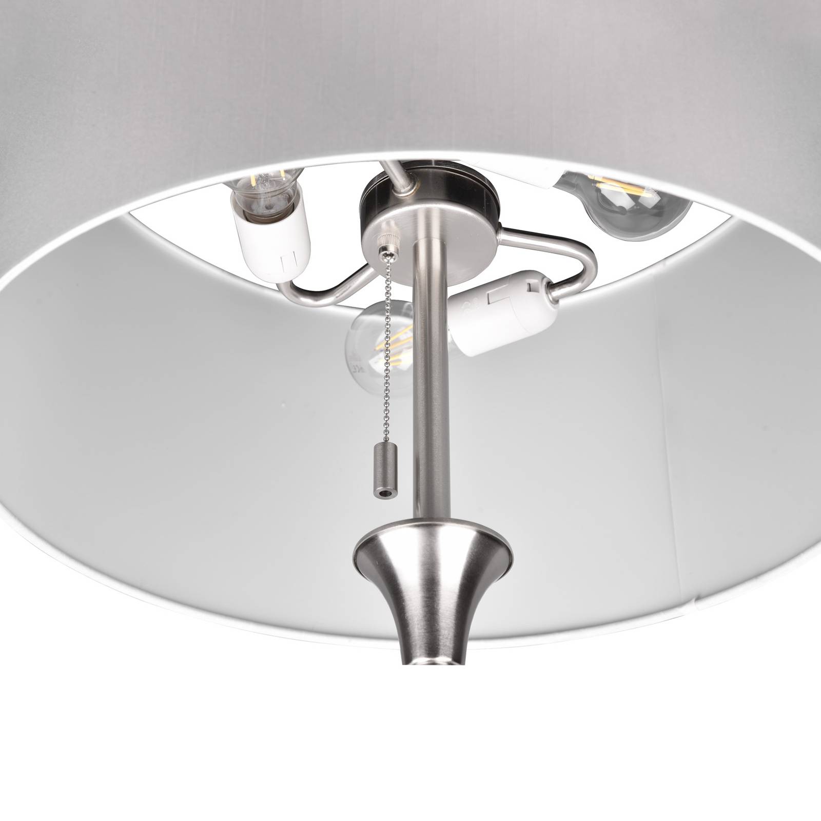 Stehleuchte Sabia mit Stoffschirm, nickel/weiß von Trio Lighting