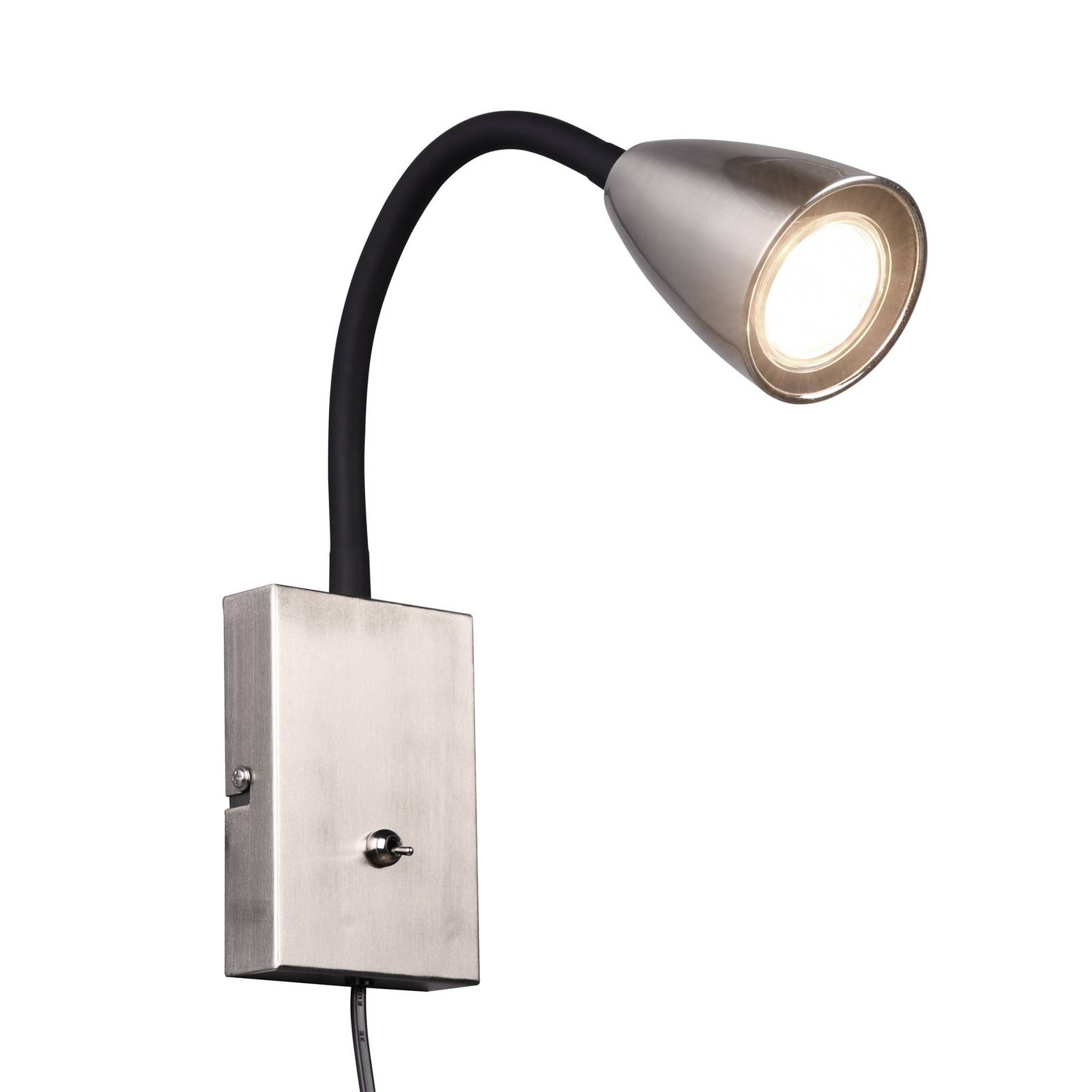 Wandleuchte Wanda mit Stecker, nickel matt von Trio Lighting