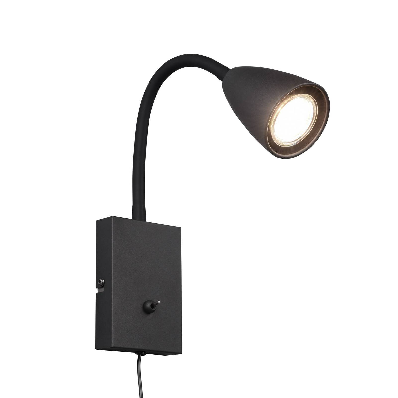 Wandleuchte Wanda mit Stecker, schwarz matt von Trio Lighting