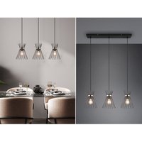 Trio - Ausgefallene Pendelleuchte rod, 3 Draht Lampenschirme Schwarz-Gold, Breite 82cm Trio - Ausgefallene Pendelleuchte rod, 3 Draht Lampenschirme Schwarz-Gold, Breite 82cm von Trio