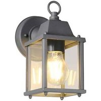 Außenwandlampe Laterne Haustürlampe Glas Alu anthrazit Gartenleuchte H 22,5 cm von Trio