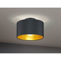 Edle Deckenleuchte hostel mit Stoff Lampenschirm Schwarz Gold ø 30cm von Trio