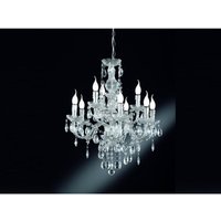 Trio - Kronleuchter lüster 9-flammig Silber Chrom mit Acryl Kristall, ø 61cm von Trio