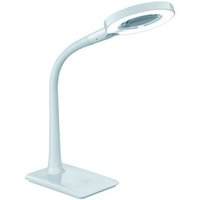 Trio Leuchten - Flexible led Schreibtischlampe lupo weiß mit Lupe, 3-fach Dimmer von Trio Leuchten