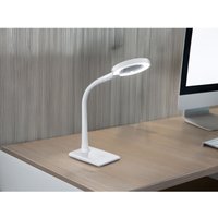 Defibrico - Flexible led Schreibtischlampe lupo weiß mit Lupe, 3-fach Dimmer von DEFIBRICO