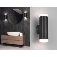 Trio - led Badezimmer Wandleuchte ray Up and Down in Schwarz - Spiegelleuchte, H:17cm von Trio