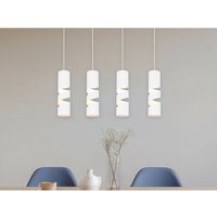 Moderne Pendelleuchte stream 4-flammig aus Metall in Weiß, Breite 80cm von Trio