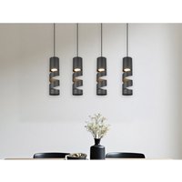 Moderne Pendelleuchte stream 4-flammig aus Metall in Schwarz, Breite 80cm von Trio