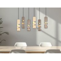 Trio - Moderne Pendelleuchte stream 6-flammig aus Metall in Coffee Tönen, b: 100cm von Trio