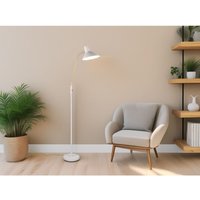 Trio - Retro Stehlampe traveller mit Flexarm, Grau-Gold Höhe 145cm von Trio