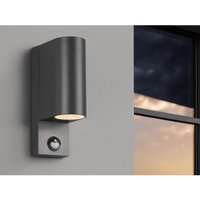 Trio - Runde Außenwandleuchte roya Up and Down mit Bewegungsmelder, Anthrazit von Trio