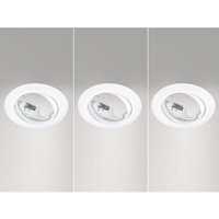 Runde Einbaustrahler Decke jura 3er Set ø 8,3cm schwenkbar Weiß matt GU10 von Trio
