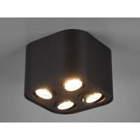 Runder Deckenstrahler COOKIE mit vier schwenkbaren GU10 Spots, schwarz matt Runder Deckenstrahler COOKIE mit vier schwenkbaren GU10 Spots, schwarz matt von Trio