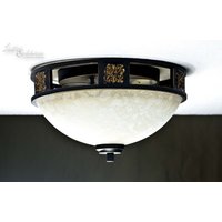 Rustikale Deckenleuchte Mit Glas Schwarz Braun Rustikale Deckenleuchte Mit Glas Schwarz Braun von Trio